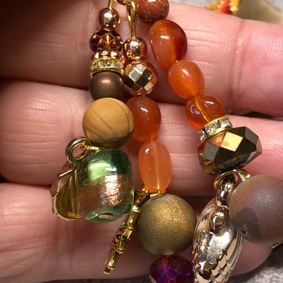 Genuine carnelian and picture jasper -sea/beach keychain/fob/purse bling NWOT - Picture 6 of 6